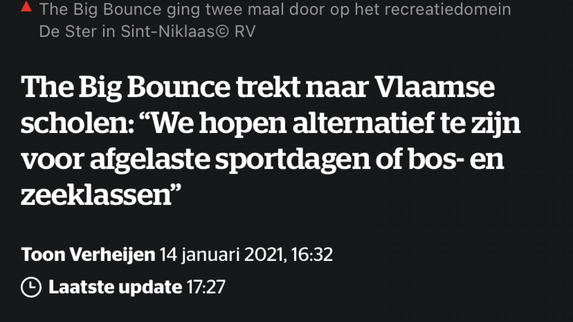 HLN bedankt voor het mooie artikel !